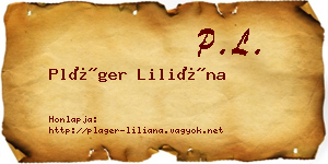 Pláger Liliána névjegykártya